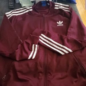 Adidas maroon jacket size large.